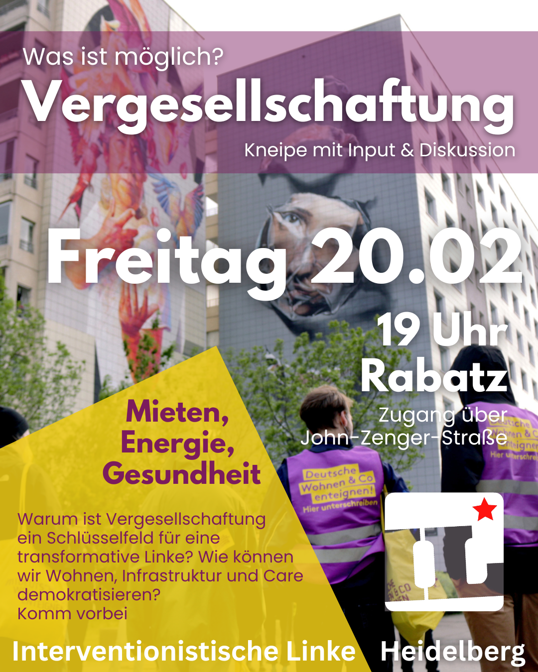 20 Februar: KNEIPE mit Input & Austausch zu Vergesellschaftung